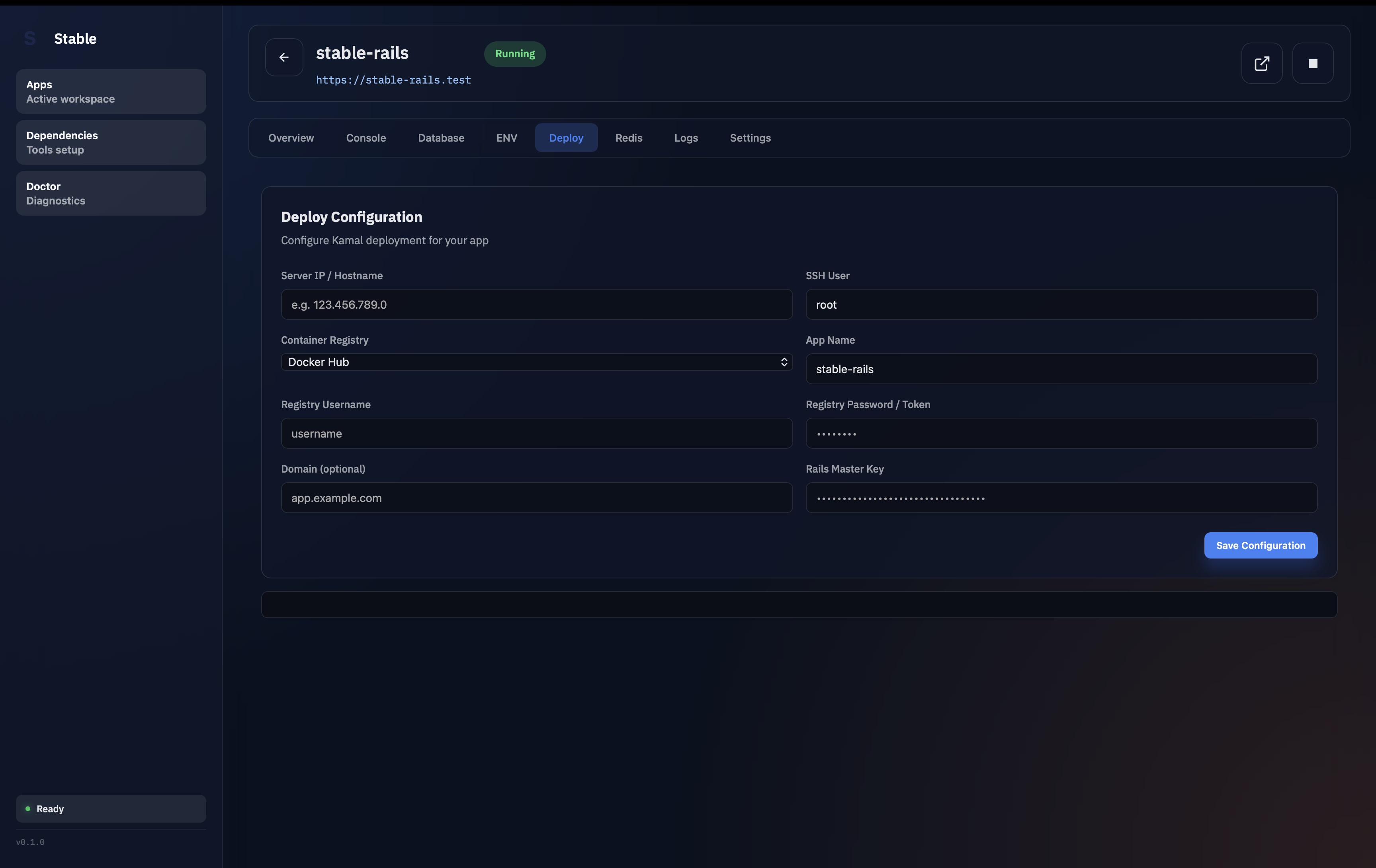 Kamal Deployment Configuration